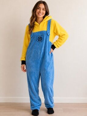 Despicable Me 3 Minion Hooded One Piece Costume Pajamas | Youth Medium